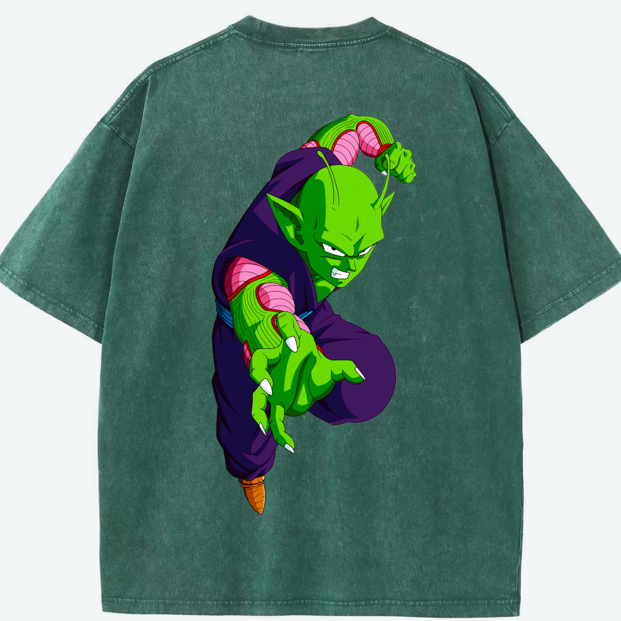 （画像用） ドラゴンボール ピッコロ DRAGON BALL Piccolo 綿100% ヴィンテージ風 半袖Tシャツ（背面プリント）